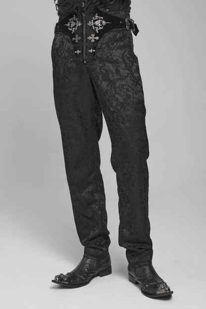 Lace-Up Buckled Zippered Gothic Pants for Men