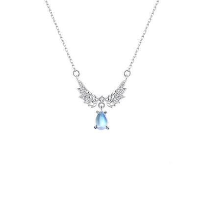 Collier Ailes d'ange en forme de goutte d'eau