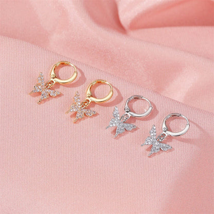 Butterfly Huggie Hoop Earrings