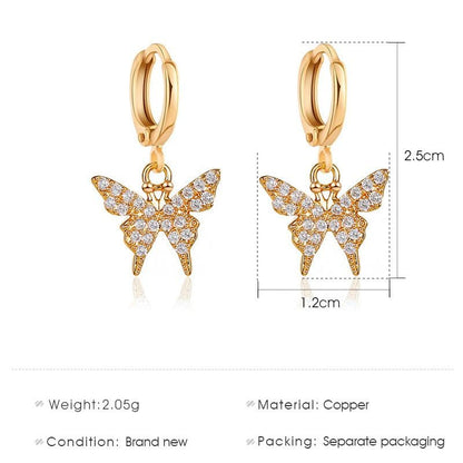 Butterfly Huggie Hoop Earrings