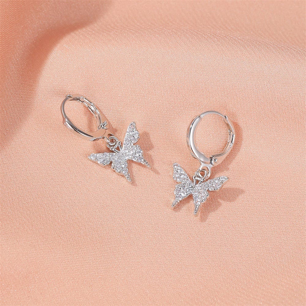 Butterfly Huggie Hoop Earrings