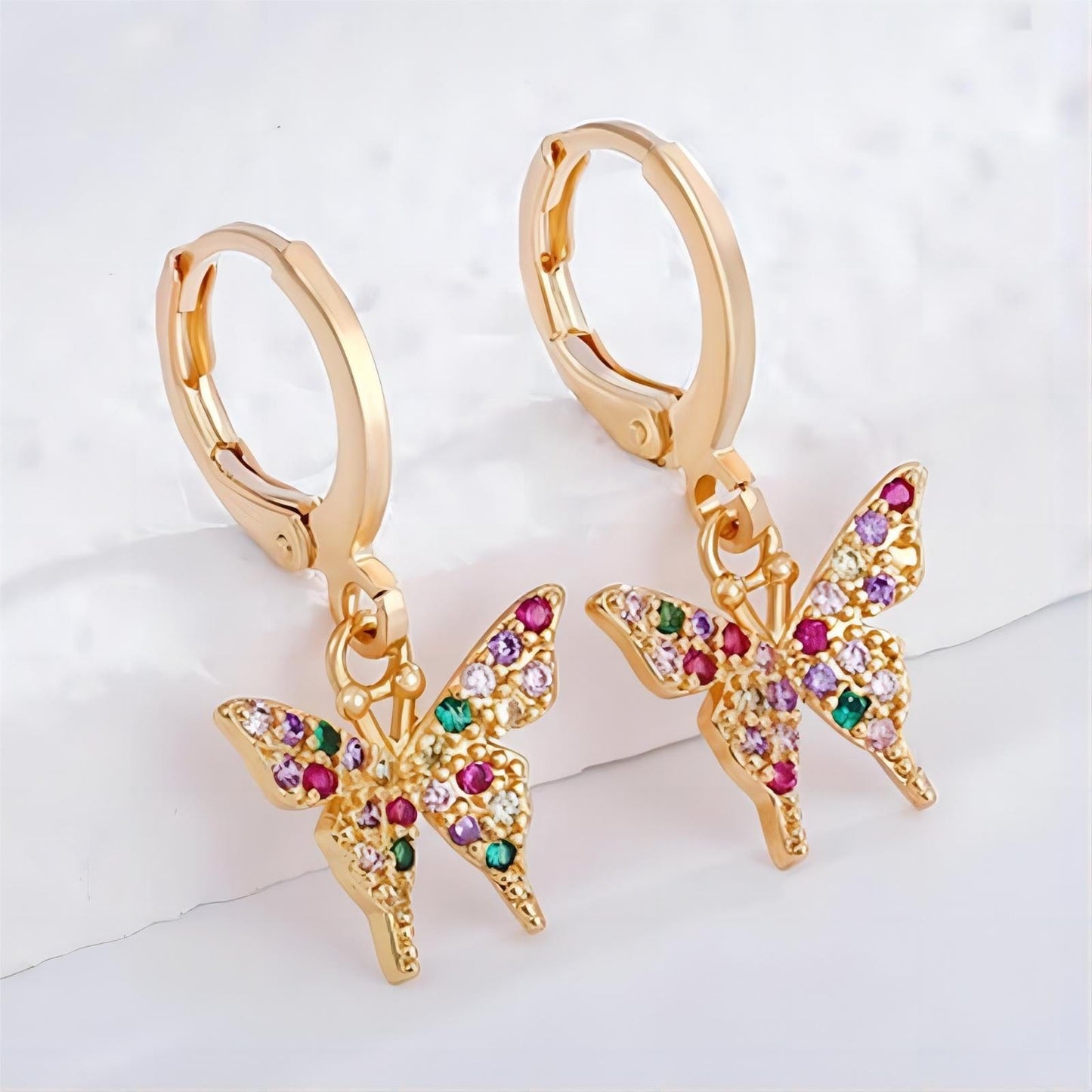 Butterfly Huggie Hoop Earrings