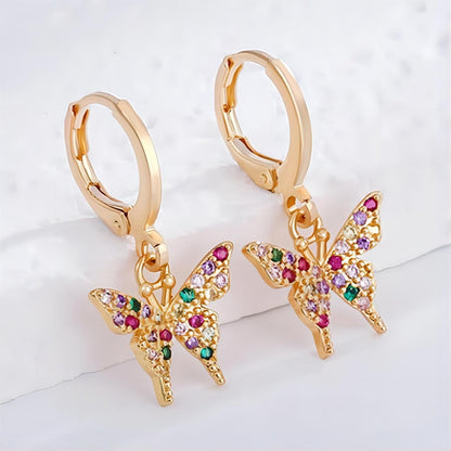 Butterfly Huggie Hoop Earrings