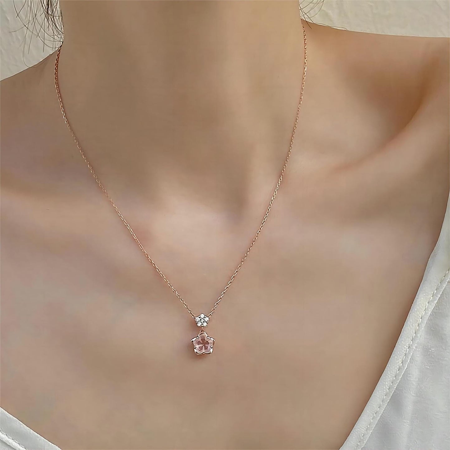 Crystal Cherry Blossom Necklace