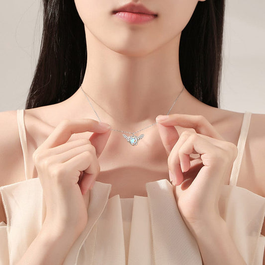 Dainty Heart Wings Necklace