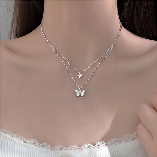 Dainty Layering Butterfly Necklace