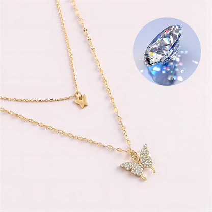 Dainty Layering Butterfly Necklace