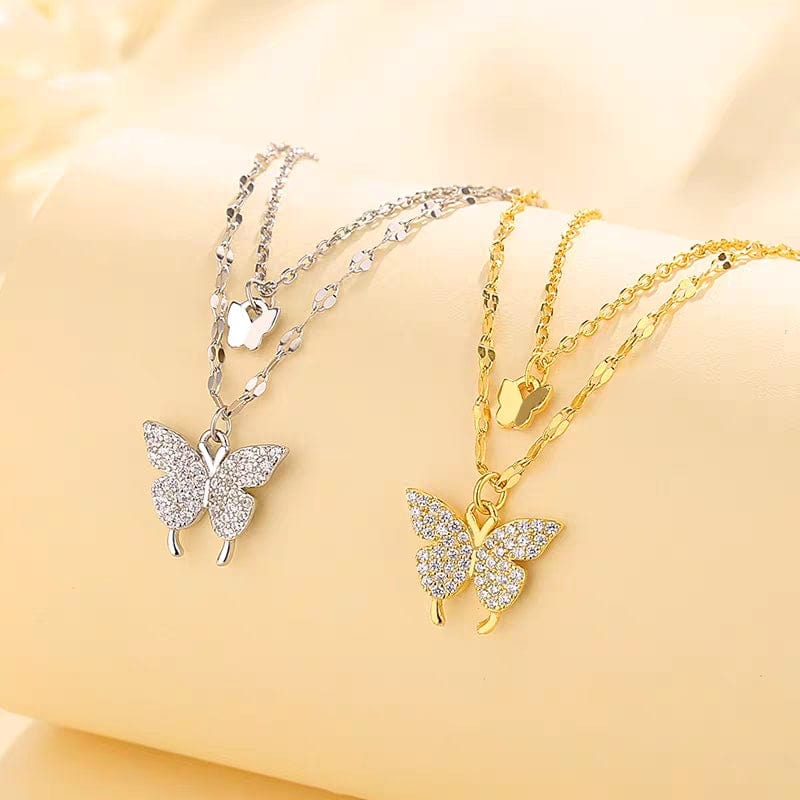 Dainty Layering Butterfly Necklace