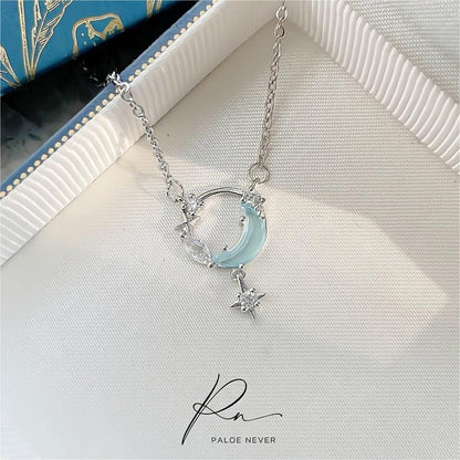 Collier étoile turquoise avec phases de lune