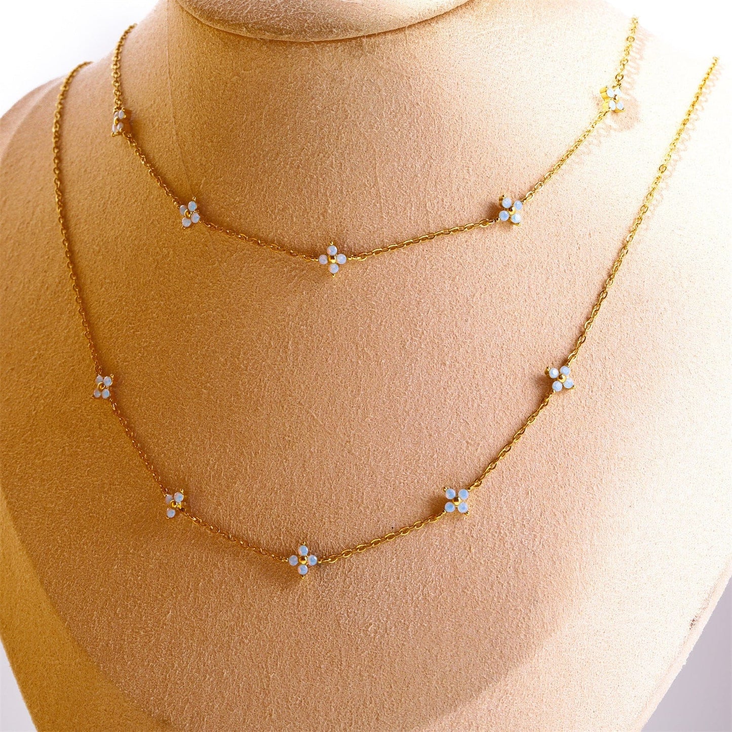 Dainty Crystal Flower Necklace