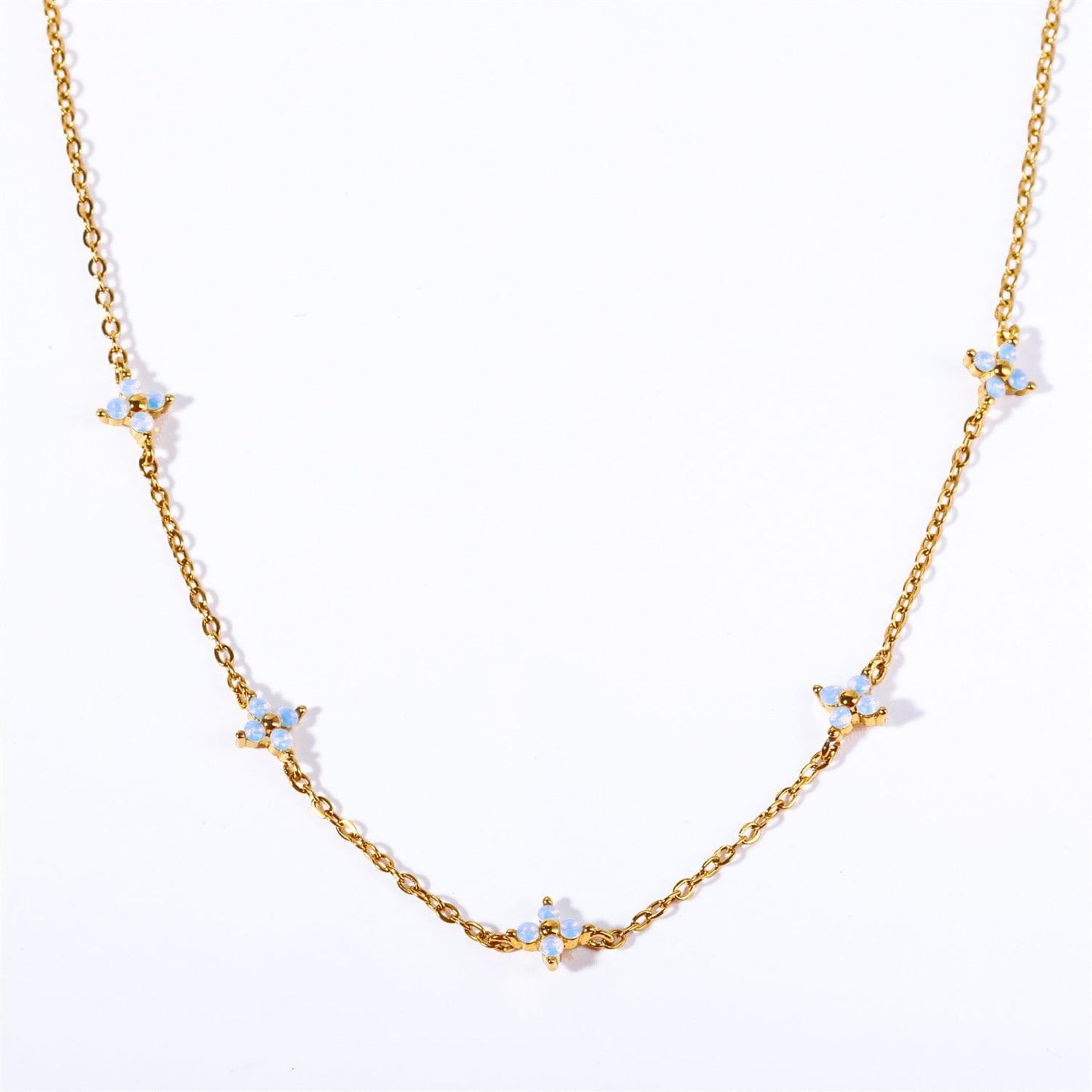 Dainty Crystal Flower Necklace