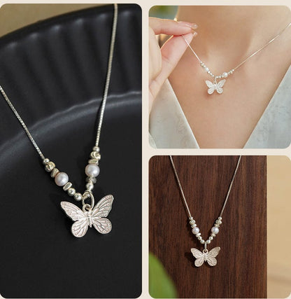 Dainty Filled Butterfly Necklace