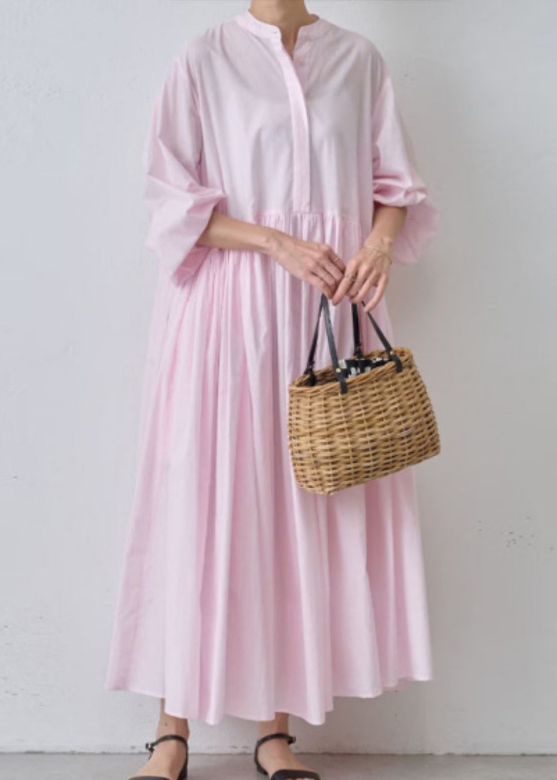 Grey Dress Classy Shirts Solid Cotton Wrinkled Spring