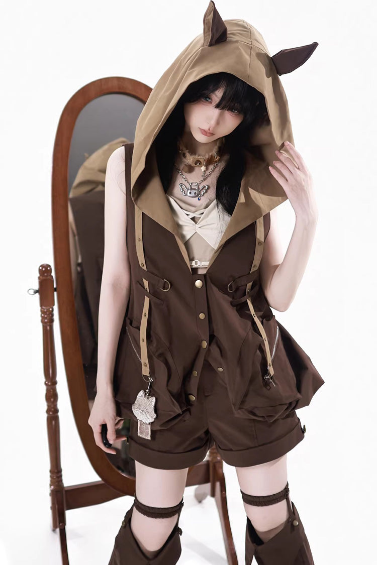 Fox Trail Hooded Punk Prince Ouji Lolita Set