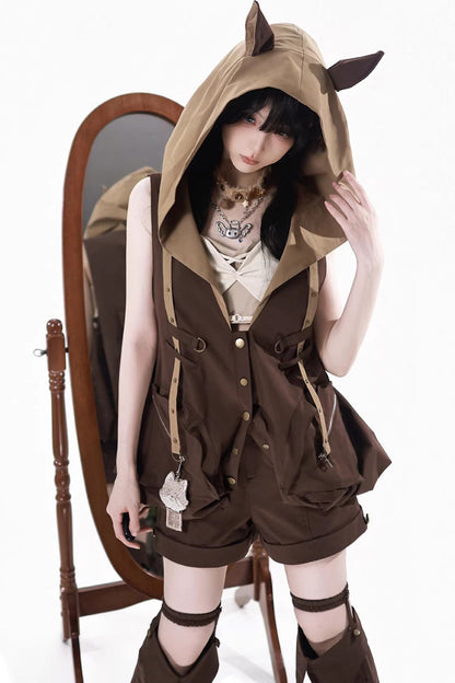 Fox Trail Hooded Punk Prince Ouji Lolita Set
