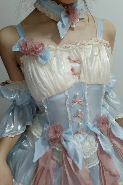 Heartbeat Ruffle Lace Sweet Princess Lolita Jumper Dress