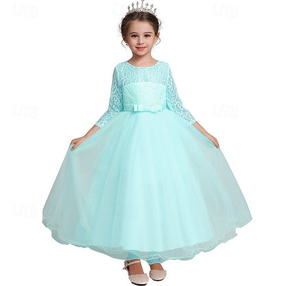 Kids Flower Girl Sleeve Dress Girls' Wedding Half