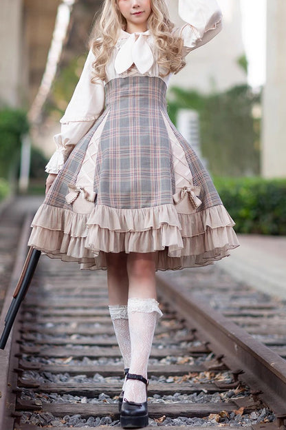 Slim Bowknot Sleeveless Ruffle Classic Lolita Dress with Elegant Backlight