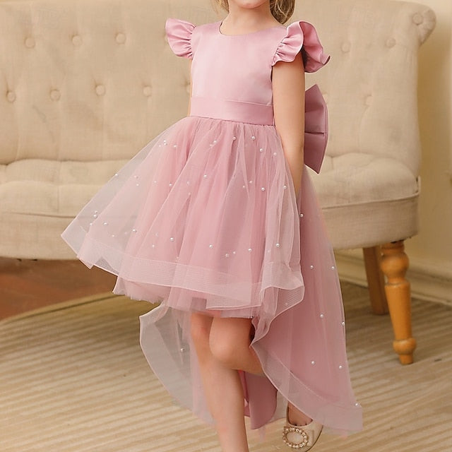 Color Flower Kids Girl Girls' Dress Solid Party