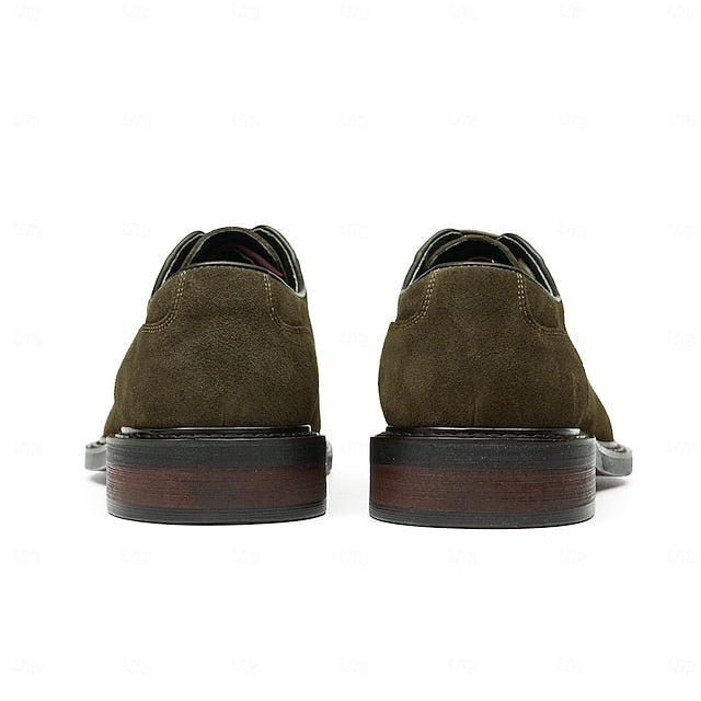 - Classic Cowhide Genuine Leather Shoes Men's Derby Suede