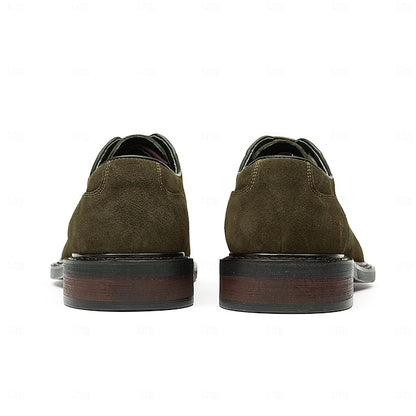 - Classic Cowhide Genuine Leather Shoes Men's Derby Suede
