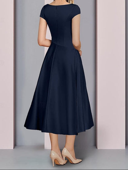 Mother A-Line Bride Wedding Elegant Neck of Dress V Guest the