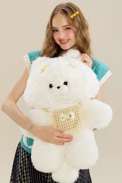 Ivory Cute Samoyed Plush Dog Backpack for Lolita Style