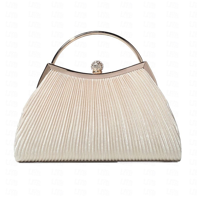 Elegant Velvet – Evening Clutch Pleated Women's Blue Navy