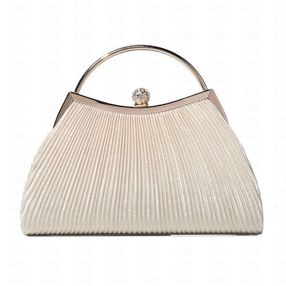 Elegant Velvet – Evening Clutch Pleated Women's Blue Navy