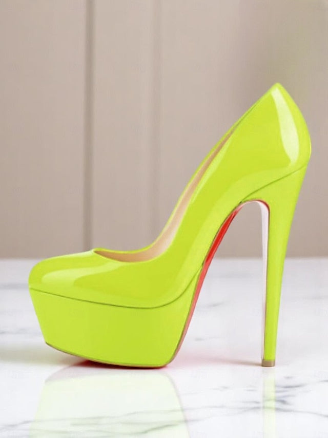 Pointed-Toe Patent with Heels Black and Platform Women's