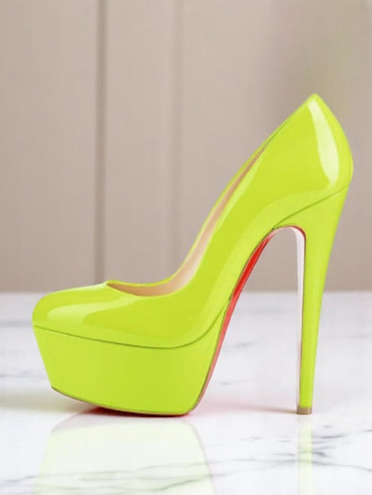 Pointed-Toe Patent with Heels Black and Platform Women's