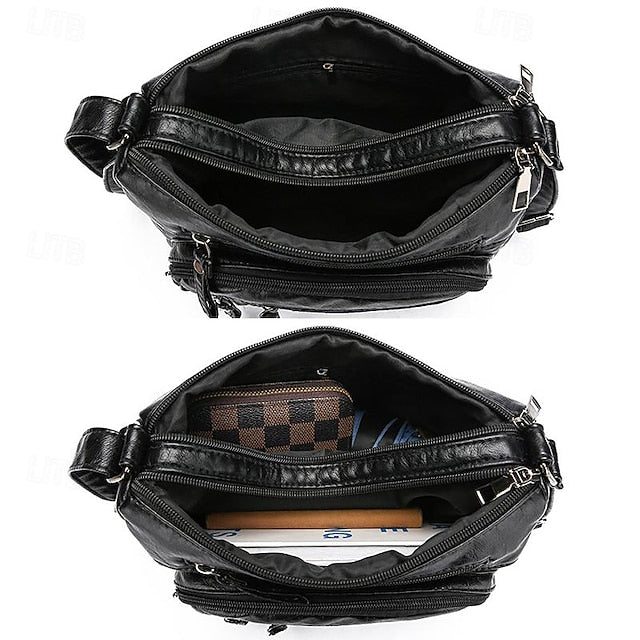 Leather Multiple Women's with Bag Quilted Crossbody Faux