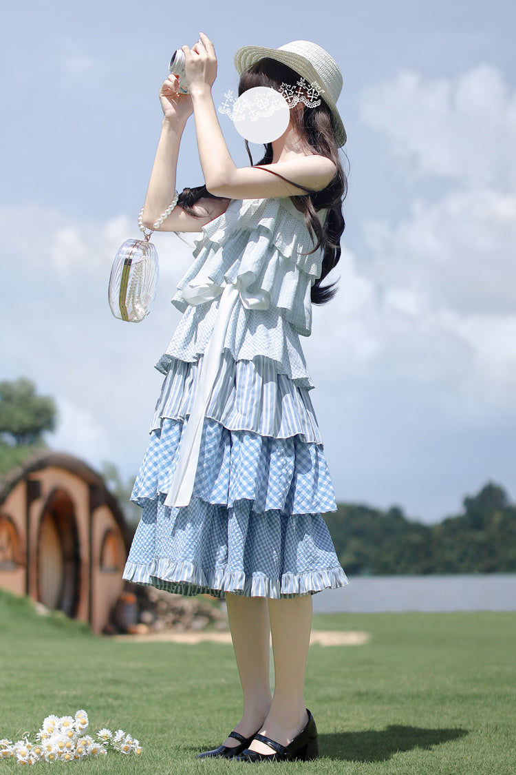 Go To The Beach Ruffle Print Holiday Sweet Lolita JSK