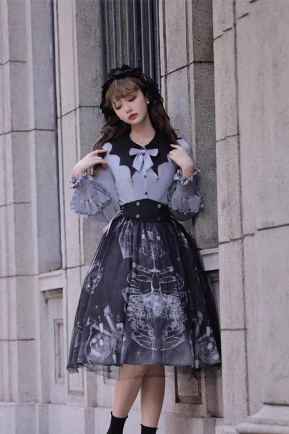 Classic Gothic Punk Lolita Skirt Set for Halloween