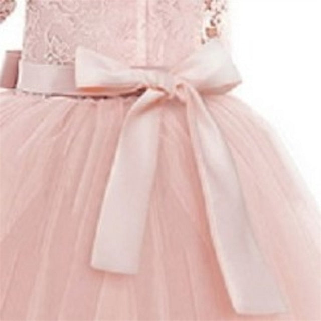 Kids Flower Girl Sleeve Dress Girls' Wedding Half