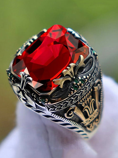 Men's Alloy Gemstone Ring