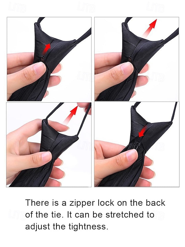 and Narrow Stripes Ties Men's Zip Classic Pre-Tied -