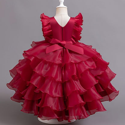 Girls' Dress Asymmetrical Kids Party Floral