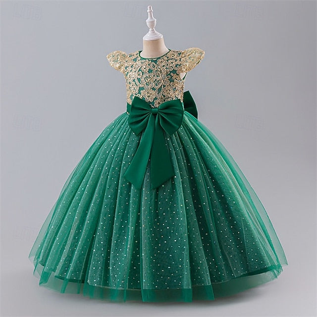 Flower Dress Color Party Kids Girls' Block Girl