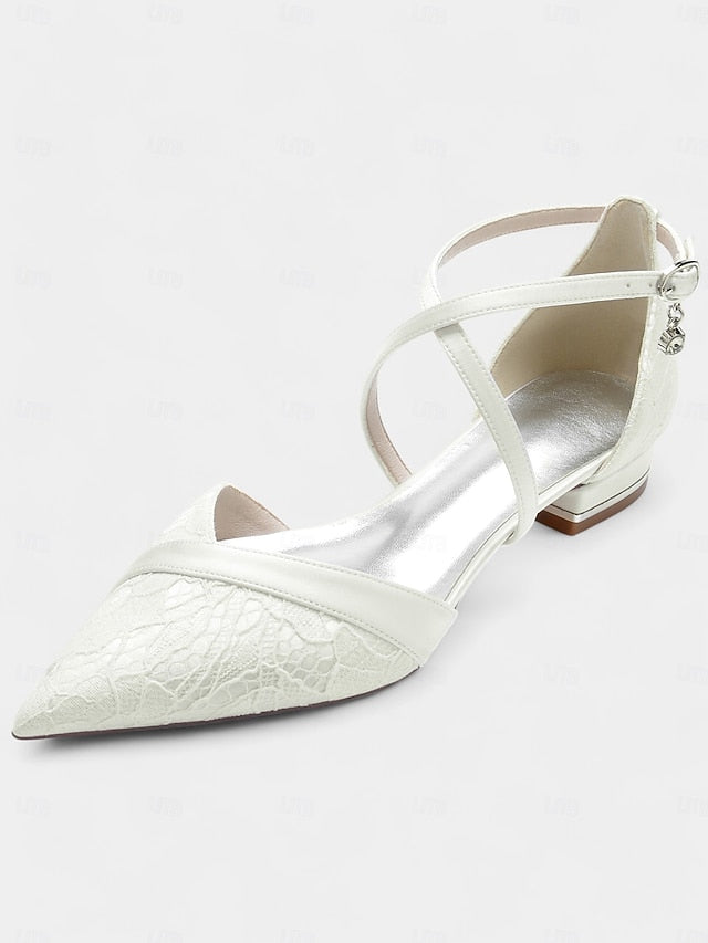 Cross-Strap Heel Blue Satin Overlay for Navy Lace with Low Shoes