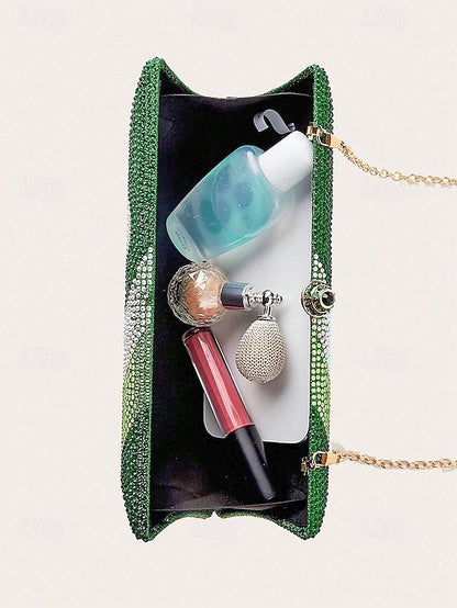 Evening Crystal Strap Chain with Bag Clutch Women's