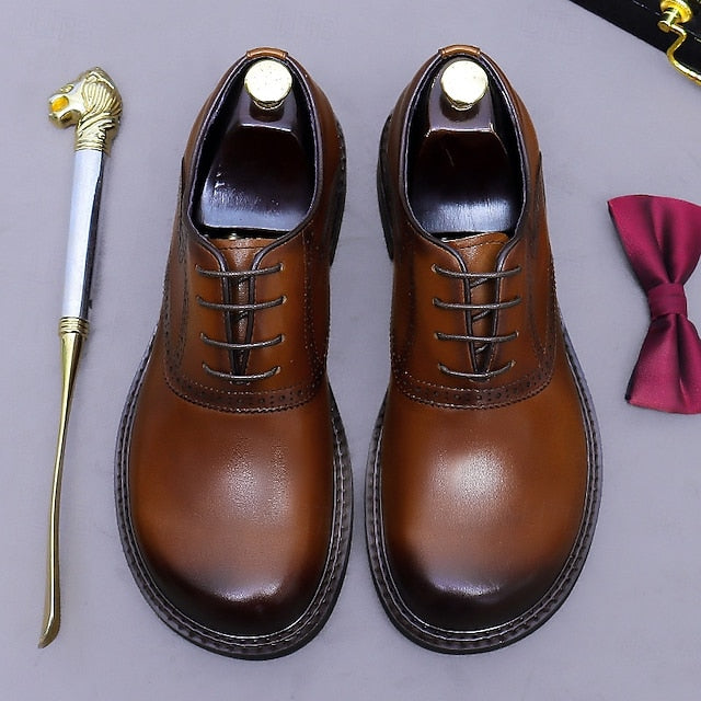 First Genuine Leather Shoes- Layer Men's Oxford