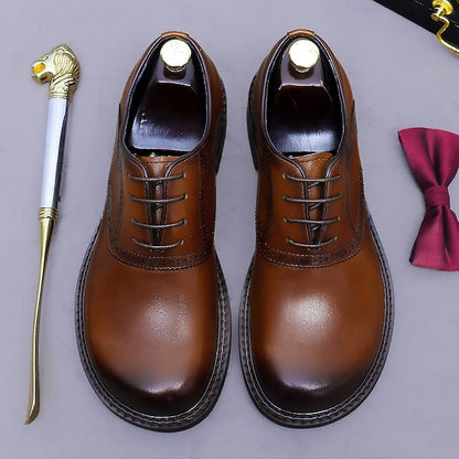 First Genuine Leather Shoes- Layer Men's Oxford