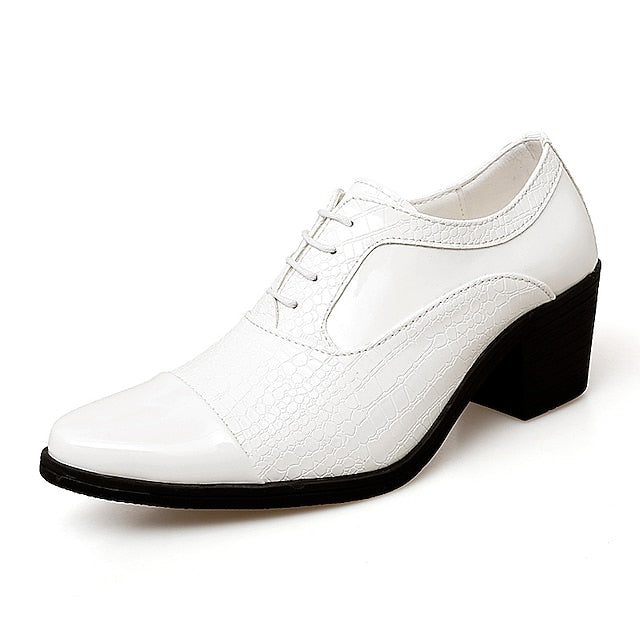 Oxford Crocodile Leather Patent Faux Men's Black Pattern