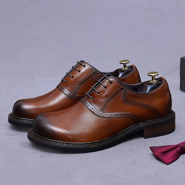 First Genuine Leather Shoes- Layer Men's Oxford