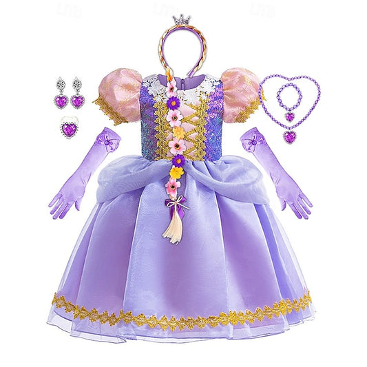 Sofia Princess Theme Dress Party Fairytale Rapunzel Flower Girl