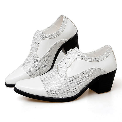 and Patent Oxford Red Block Heel Men's Shoes Black Leather