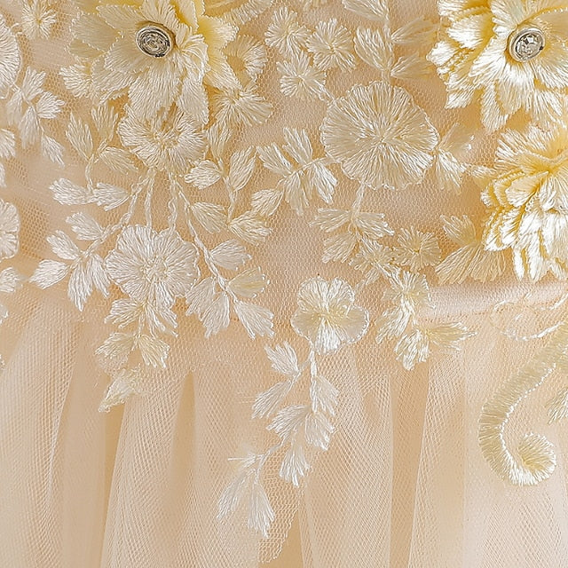 Wedding Solid Sleeveless Kids Colored Party Dress Girls'