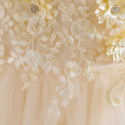 Wedding Solid Sleeveless Kids Colored Party Dress Girls'