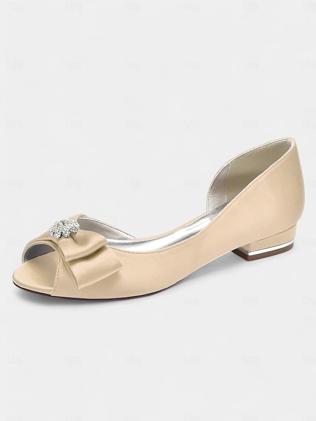 satin a luxurious in crafted Elegant flats sparkling with